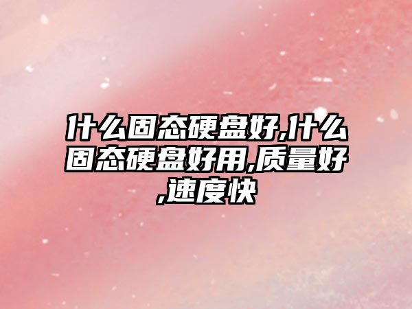 什么固態(tài)硬盤(pán)好,什么固態(tài)硬盤(pán)好用,質(zhì)量好,速度快