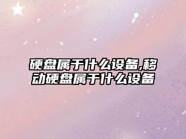 硬盤(pán)屬于什么設(shè)備,移動(dòng)硬盤(pán)屬于什么設(shè)備