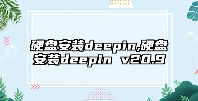 硬盤(pán)安裝deepin,硬盤(pán)安裝deepin v20.9