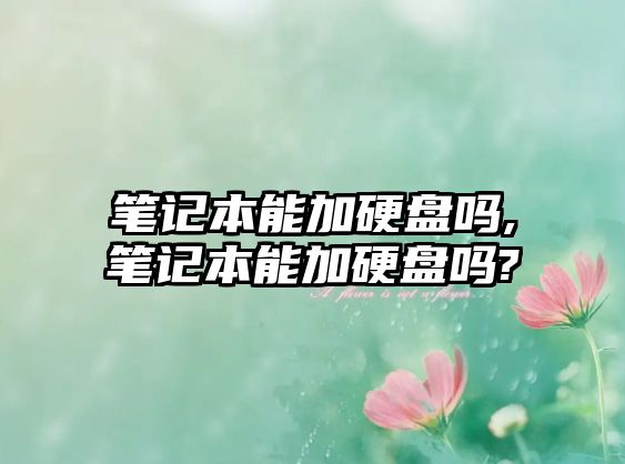 筆記本能加硬盤嗎,筆記本能加硬盤嗎?