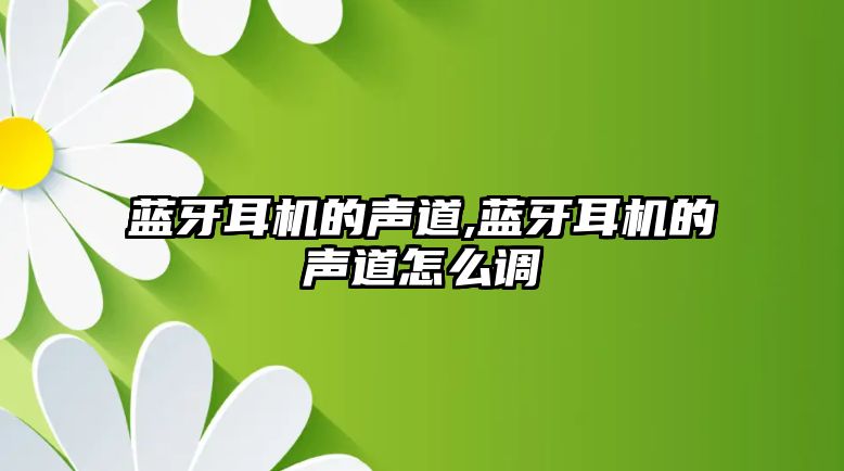 藍牙耳機的聲道,藍牙耳機的聲道怎么調