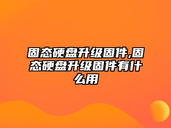 固態(tài)硬盤升級(jí)固件,固態(tài)硬盤升級(jí)固件有什么用